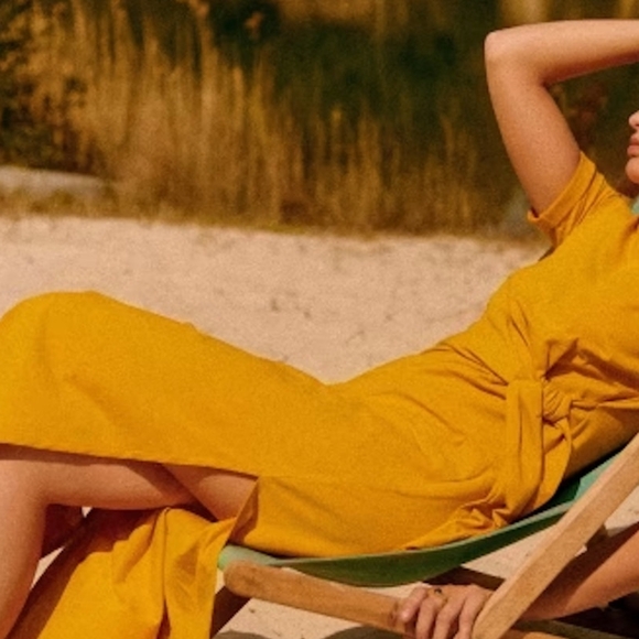 Sezane Pippa Dress Saffron Yellow Small - Picture 1 of 6